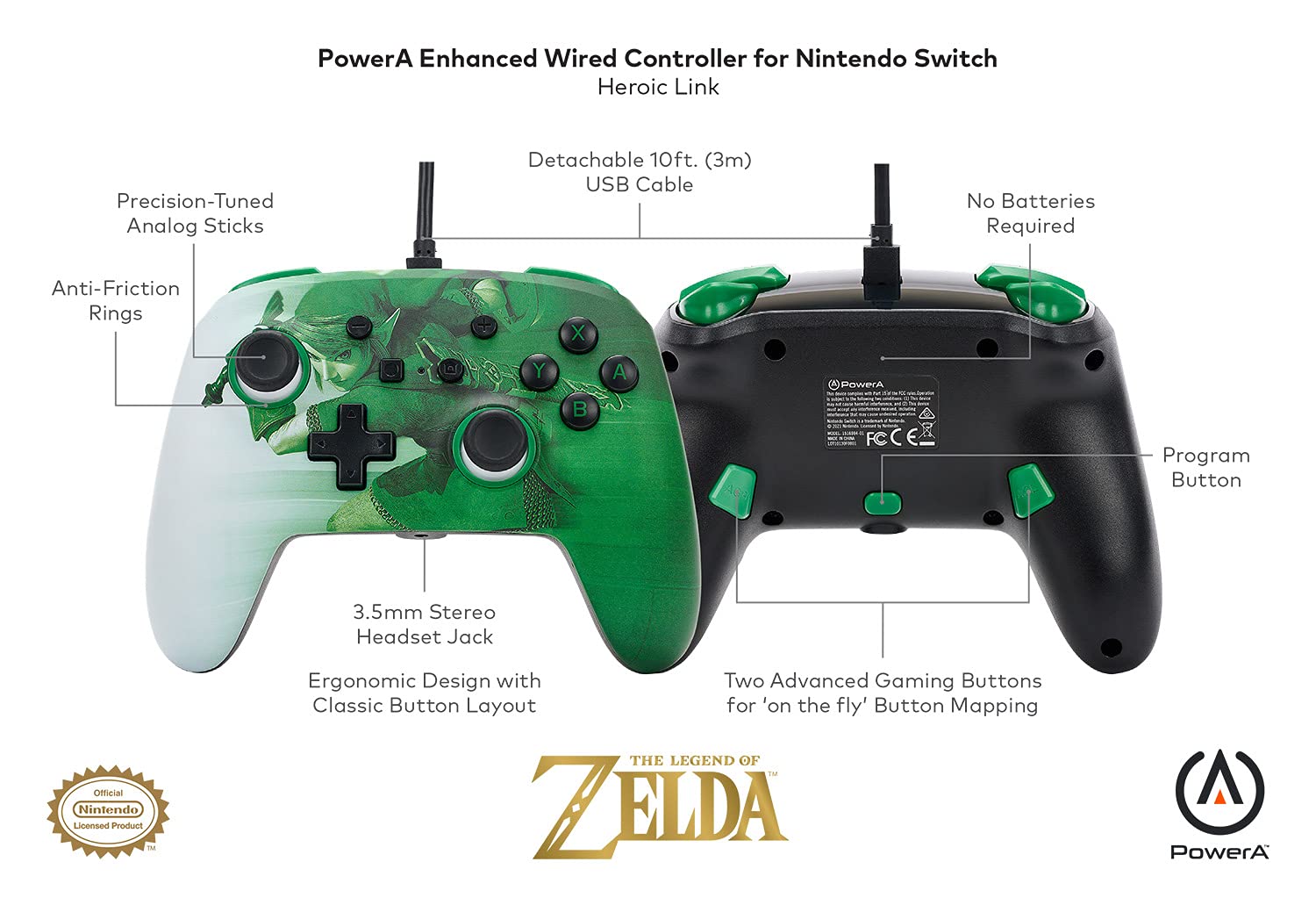 Mando Nintendo Switch Powera Con Cable Mejorado Heroic Link - Edición especial Mando Nintendo Switch Powera Con Cable Mejorado Heroic Link - Edición especial